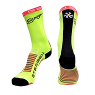 STEIGEN Socks 3/4 Length Fluro Yellow Running Socks Cycling Gym Marathon Stokin Steigen Stokin Sukan