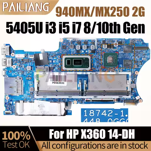 For HP X360 14-DH Laptop Motherboard 18742-1 940MX MX250 2G i3-8145U i5-8265U i5-10210U i7-10510U L6
