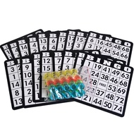 Bingo Set Accessories only, 75 Numbered White Ball, Bingo Plastic Tray, Reusable Bingo Paper Card, 1