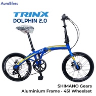 TRINX Dolphin 2.0 Folding Bike 451 Foldable Bicycle Shimano Gears Aluminium Alloy Frame