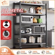 【24 Hours Shipped】【Bearing 400KG】Kitchen Rack Multi-purpose 3/4/5 Layers Steel Storage Rack Shelf High Quality Steel Rack Metal Shelves Steel Rack Kitchen Organizer Rack Rack Organizer Shelf Layer Shelf Steel Rack Organizer Shelf Layer With Wheels