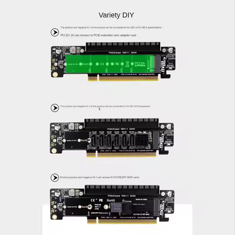 N245R Super PCIE4.0 Split Expansion Riser Card PCIE X16 TO M.2 NVME SSD Adapter Card PCIE X16 to X8+