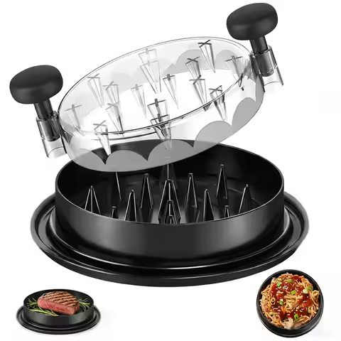 Chicken Shredder 8 Inches, Chicken Breast Shredder Tool, Cooked Meat Shredder With Clear Lid, Ergono