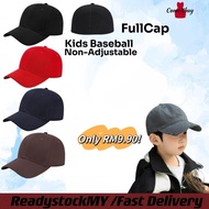 HotSales Budak FULL CAP Plain High Quality (52-54CM)Non-Adjustable Plain Baseball Cap Topi Unisex Le