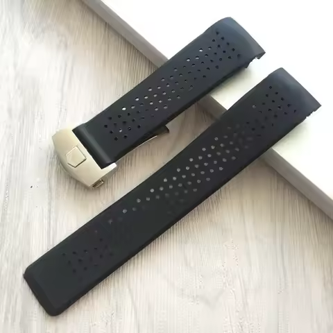 Natural Rubber Watchband For TAG HEUER GRAND CARRERA wristband Waterproof Sport Strap Soft Silicone 