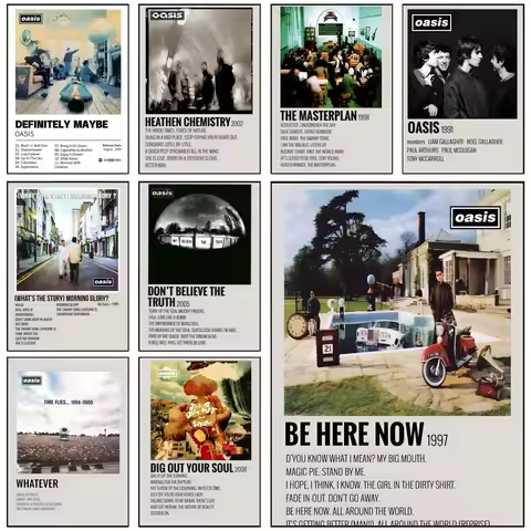 Nordic Pop Rapper Oasis Music Album Self-adhesive Art Waterproof Paper Sticker Coffee House Bar Room
