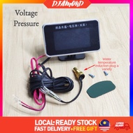 12V 2 In 1 Guage Voltage Pressure/Water Temp Sensor With Buzzer Alarm LCD Digital Display For Car Tr