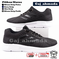 HITAM Plain Black School Shoes For Women Men - SPORT Shoes - Sports Shoes - zumba Fashion Sneakers F