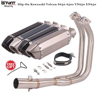 Motorcycle Exhaust Muffler Escape Front Pipe Slip-On Kawasaki Vulcan S650 650s VN650 EN650 Full Systems Exhaust Modified