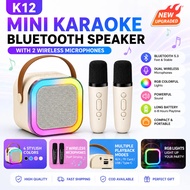 K12 Portable Bluetooth Karaoke Speaker with Built-in Microphones & RGB Lights Bluetooth Speaker