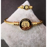 KayangKaya Padre Pio Stainless Bracelet Bangel and Ring Set Stainless Steel Bracelet