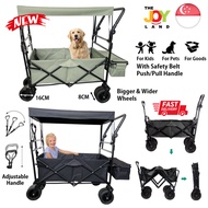 [NEW][FREE GLOVES] Wagon Pets Baby Toddler Cat Dog Wagon Stroller with Roof with Brakes Safety Travel Wagon Trolley