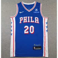 2025 lelaki baharu Philadelphia 76ers 20 Jared McCain bersulam jersi bola keranjang jersi biru
