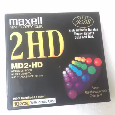 Brand new and genuine 2hd maxell md2-hd 5.25 "1.2m floppy disk A box of 10 pcs