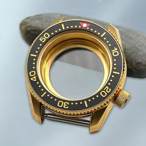 Gold PVD SPB185 SPB187 Watch Cases Transparent Sealed Waterproof Back Cover Fits Seiko NH35 NH36 Men