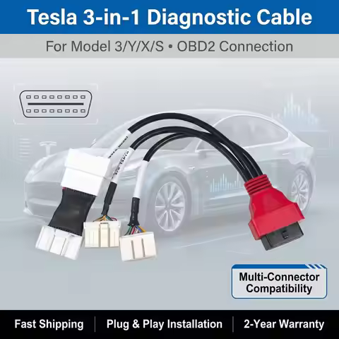 OBD2 Adapter Diagnostic Connect Cable For Tesla 12pin/20pin/26pin/ 1 to 3 Splitter For Autel/LAUNCH 