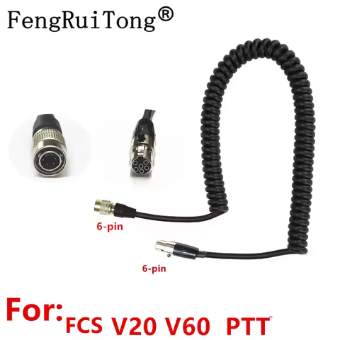 For FCS AMP Tactical Headset V20 V60 PTT Connects Cable Quick Disconnect Connector 6pin Adaptor for 
