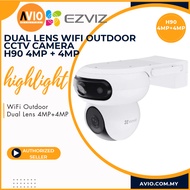 Ezviz 4MP + 4MP Dual Lens Wifi Wireless Outdoor PT Pan Tilt CCTV Camera Night Vision H90 4MP + 4MP