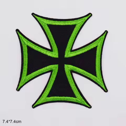 Iron Cross Chrome Germany 1813 Malta Virtue Symbol Iron On Embroidered Clothes Patches For Clothing 