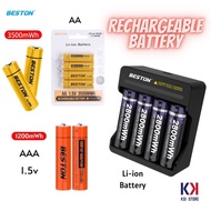 Beston 1.5V Rechargeable Battery AA/AAA/Chargar