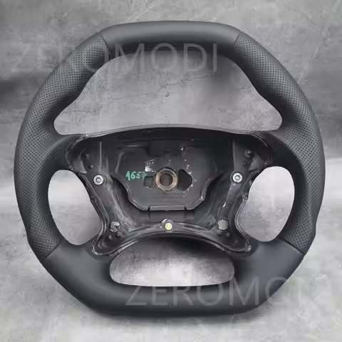 For MERCEDES AMG STEERING WHEEL W211 SL55 R230 W209 FLAT LEATHER BLACK CLK S211