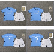 2024/25 Manchester City Children's Football T-shirt Bruyne Haaland Football Shirt+shorts Jersey