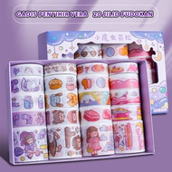 STIKER STICKER ROLL GULUNG/WASHI TAPE DECO TAPE/ HARGA PER 1 BOX ISI 20 &amp; 100/TAPE DECO JURNAL