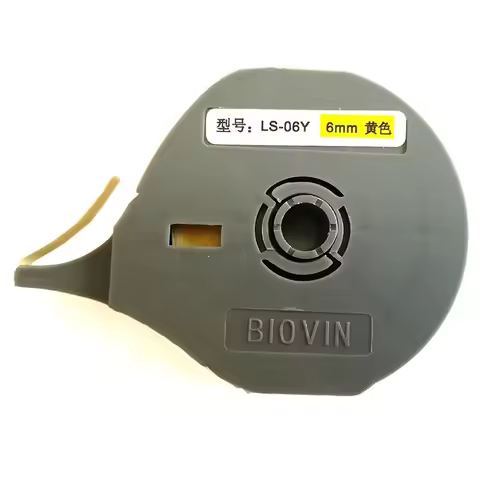 5pcs BIOVIN Label Tape Cassette Ink Ribbon LS-06W/Y White Yellow 6mm Sticker For S650 S700E S710E Wi