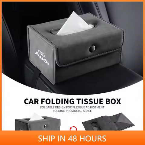 Car Tissue Box Hanging Armrest Box Car Seat Back Folding Paper Bag For Audi A5 A6 C6 C5 A1 A7 A8 Q2 