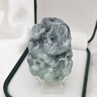 緬甸藍水飄花烏雞 霸氣龍牌 掛件 排件 | 天然緬甸玉A貨翡翠