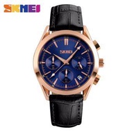 SKMEI Men Quartz Watches Luxury Fashion Casual Wrist Watches Water Resistant Complete Calendar Leath