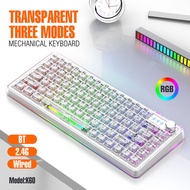 Jomaa 81 Keys Tri‑Mode Mechanical Keyboard Bluetooth&2.4G Gaming Keyboard with Volume Knob