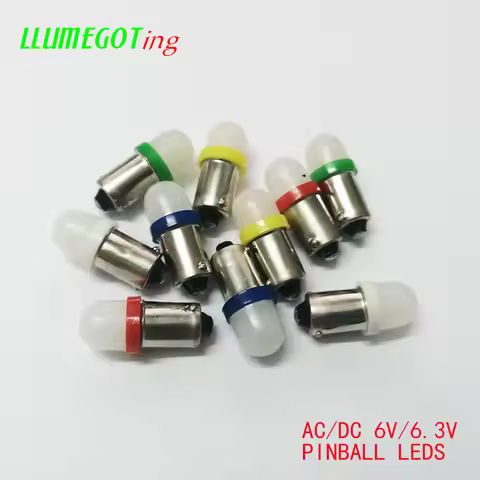 50pcs BA9S T4W #44 #47 Milk White Dome 2x 5630SMD Various Color Non Polarity AC DC 6V 6.3V Bally Pin