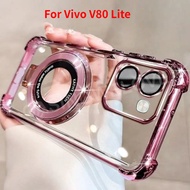 Phone Case For Vivo V80 Lite 2026 Vivo V80Lite V80 5G 4G CD Bracket Phone Casing Silicone Four Corne