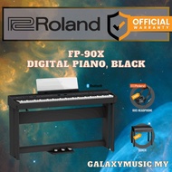 Roland FP-90X 88-key Digital Piano with Piano Stand, Bench, RH5 Headphones, Note Stand, 3-Pedal - Bl