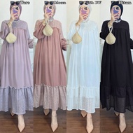 Kagem New Malika Dress Gamis Lebaran Gamis Brokat Kombinasi Terlaris