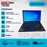 Laptop Layar Lebar Lenovo T520 Core i5 core i7