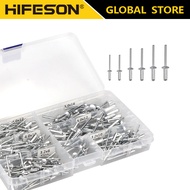 HIFESON Blind Rivets Nails 180pcs/box Multiple Sizes Aluminum Dome Head Blind Pop Rivets Assorted Se