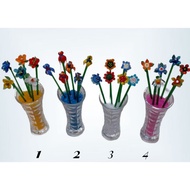 Flower Stick Set Vase, Sand and Flower Stick (6pcs Flower Stick, 200g Sand, Crystal Vase)