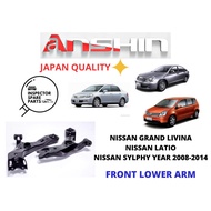 (JAPAN QUALITY) ANSHIN NISSAN GRAND LIVINA LATIO SYLPHY L10 C11 G11 FRONT LOWER ARM