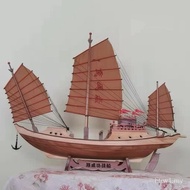 Model Perahu Layar Purba Hiasan Hiasan Kapal Kayu Licin Belayar Dinasti Ming Zheng Simulasi Pelayara