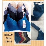 BR E89 large Cup thin sponge underwire bra size 38-44