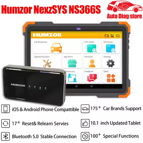 2023 Humzor NS366S OBD2 Car Scanner Tablet Full System Auto OBD 2 EOBD Diagnostic Tools For SAS CVT 