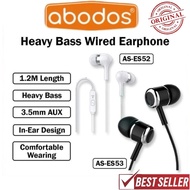 Abodos AS-ES52 Wired Earphone Music Heavy Bass Stereo 3.5mm AUX Wired Headphone 1.2M Abodos AS-ES53 