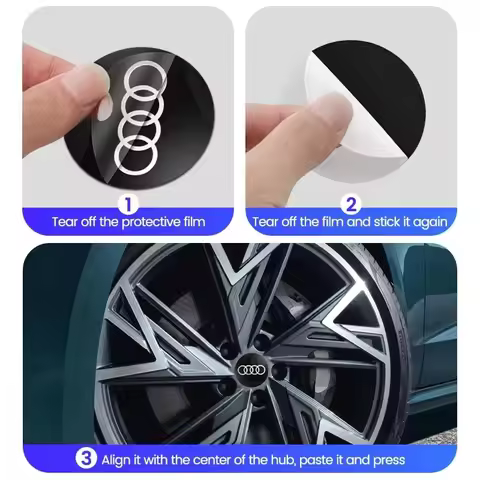 4PCS 56/60/65mm Audi Hub Caps Car Wheel Center Cap Emblem Badge Sticker Decoration Accessories For A