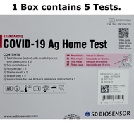 Brand New SD Biosensor Standard Q Covid-19 Ag Home Test Kit (1 Box 5 Test). Local SG Stock !!