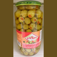 CreSpo Green Olives With Minced Pimento In Brine 907g. ครีสโป มะกอกเขียวไส้พริกแดง 907กรัม