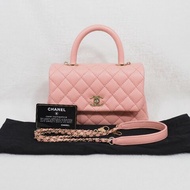 Chanel Coco Handle Caviar Pink 香奈兒可可蜜桃粉粉紅色荔枝皮單肩手提包