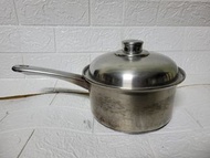 二手 不鏽鋼15.5CM (附蓋) 單柄鍋 湯鍋 萬用鍋 煮泡麵 鍋燒意麵