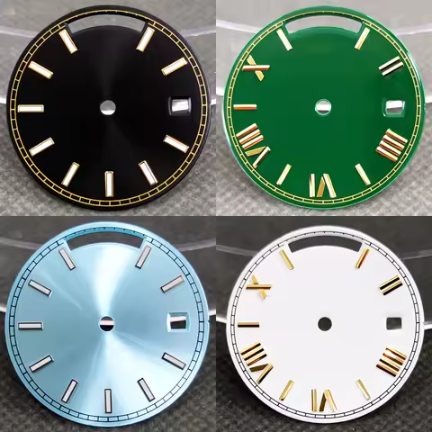 29mm Dial Miyota 8285 dial Roman upper and lower dual calendar Green night light dial for Miyota 828